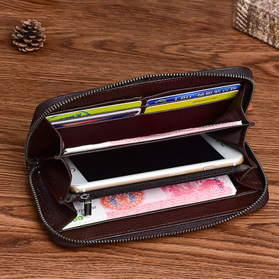 Retro Butterfly Handbag Women Elegant Long Large Space Leather Wallet