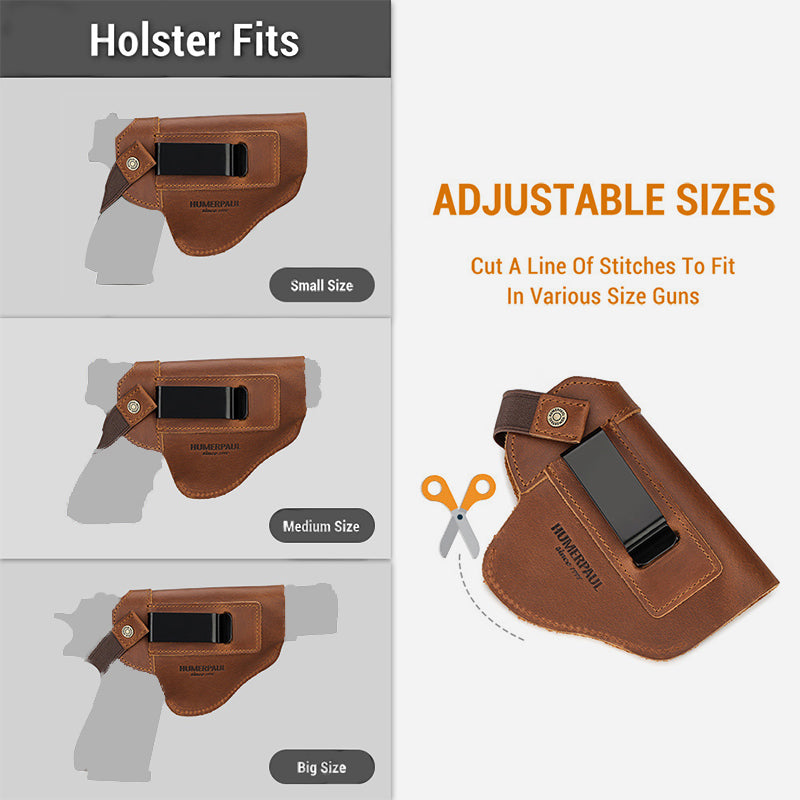 Women Men Outdoor Tactics Holster Outside The Waistband Leather Holster