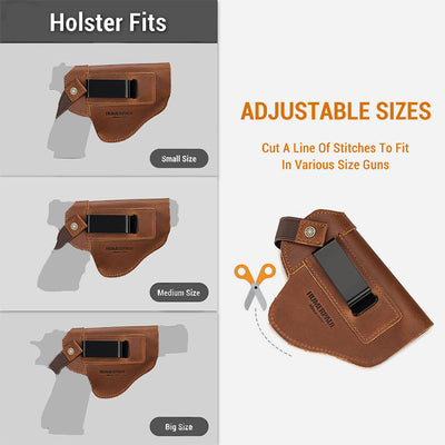 Women Men Outdoor Tactics Holster Outside The Waistband Leather Holster