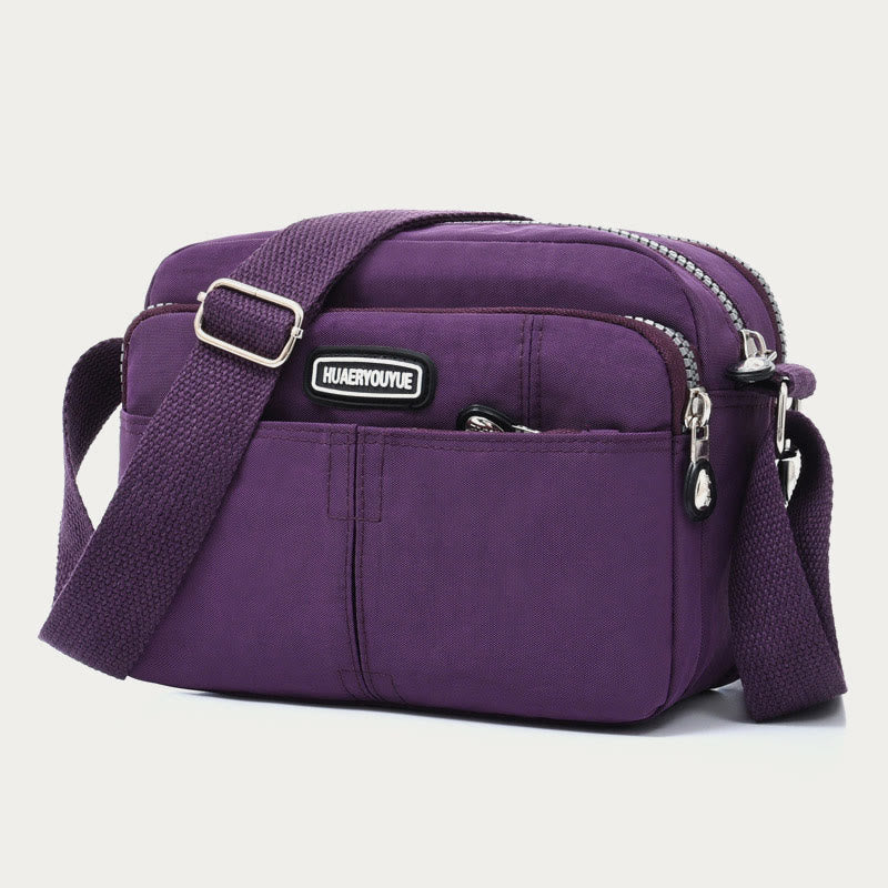 Casual Crossbody Bag For Women Waterproof Triple Layers Nylon Bag