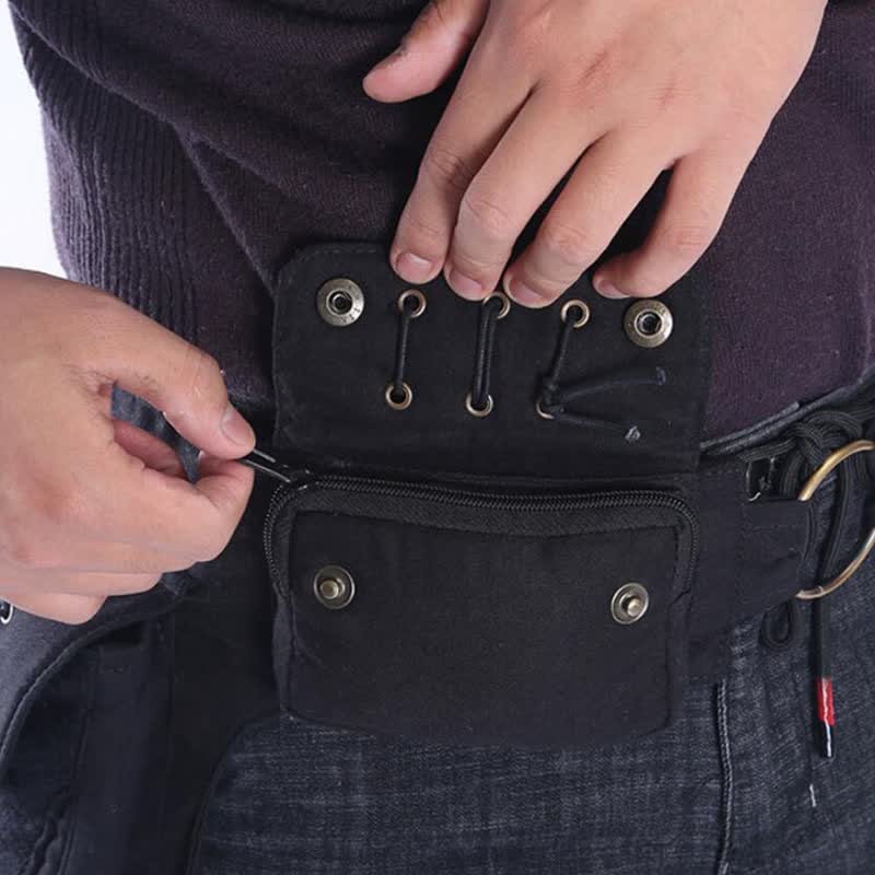 Waist Bag For Men Retro Riveted Outdoor Sports Crossbody Bag