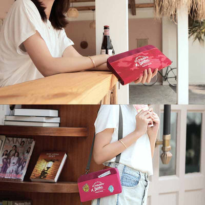 Portable Travel Wallet Canvas Ticket Passport Holder Crossbdoy Bag Card Holder