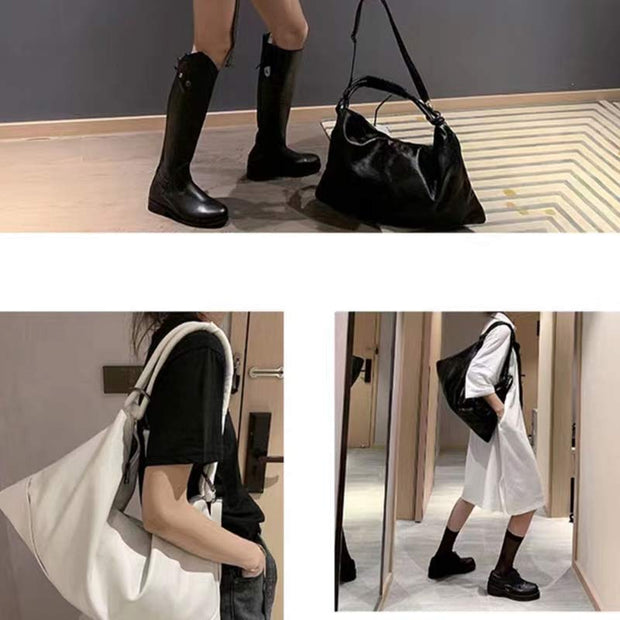 Leather Tote for Women Hobo Handbag Shoulder Bag with Crossbody Strap