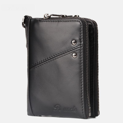 Genuine Leather RFID Multi-Slot Mini Wallet