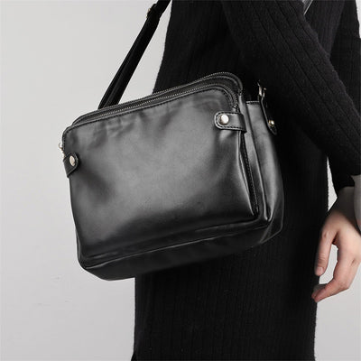 Multi-Pocket Soft PU Clutch Bag Vintage Cross Body Shoulder Bag