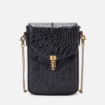 Small Chain Bag For Women Mix Color Leather Crossbody Phone Bag