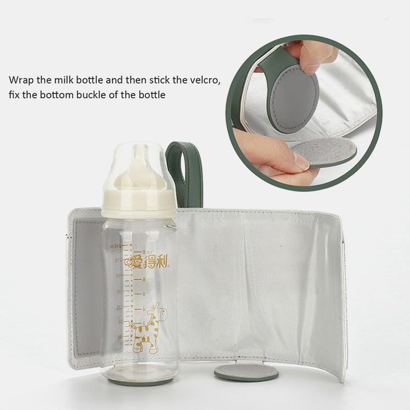 Water Bottle Carrying Case For Baby Portable Leather Adjustable Heating Cup Set