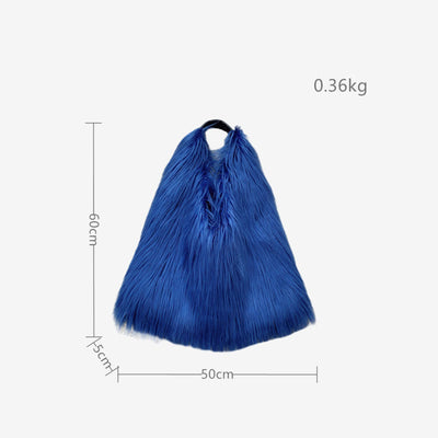 Large Shoulder Bag For Women Party Faux Fur Plush Tote