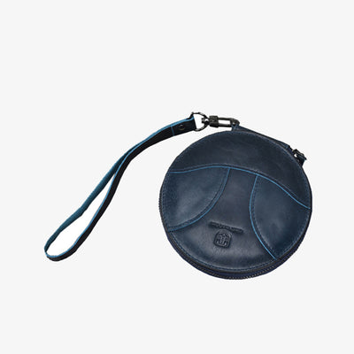 Round Coin Purse Retro Cute Leather Wallet Wrist Bag