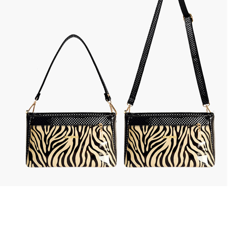 Leopard Zebra Print Underarm Bag For Women Leather Crossbody Purse