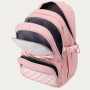 Backpack For Women Plaid Pattern Bright Color Simple Schoolbag