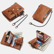 RFID Multifunctional Large Capacity Genuine Leather Wallet