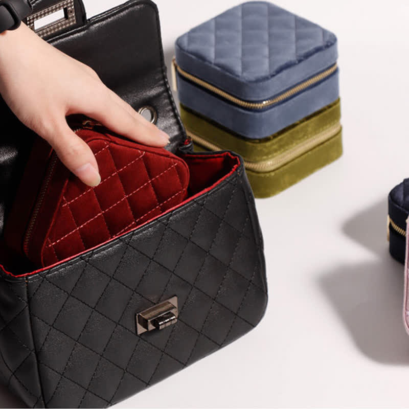 Storage Bag for Women Luxury with Mirror Mini Jewelry Box