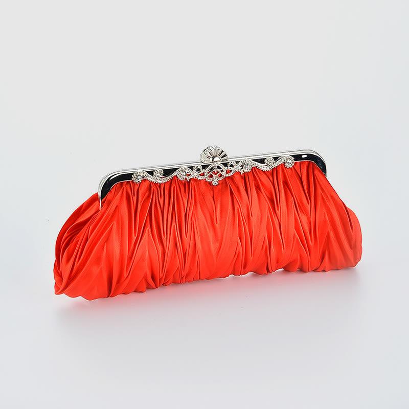 Evening Bag For Women Wedding Party Bride Pleated Chain Bag