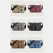 Multi-Pocket Large Capacity Canvas Messenger Bag For Women