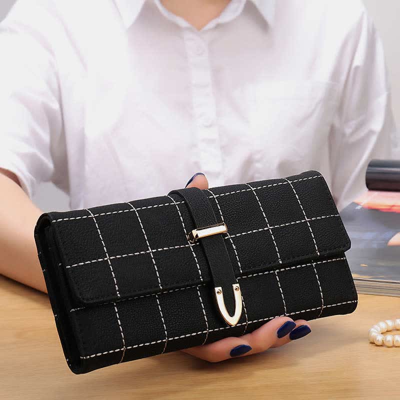 Multi-slot Fashion Women's Leather Wallet Trifold Long Wallet Card Holder