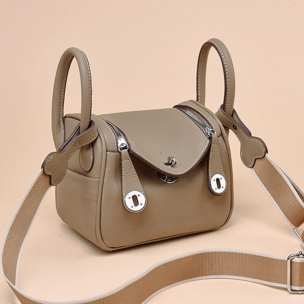 Clamshell Style Outing Handbag Women Minimalist Vegan Leather Crossbody Purse