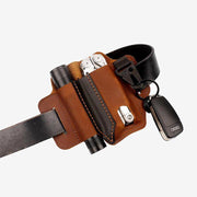 Leather Multitool Sheath for Belt EDC Belt Organizer with Key Holder