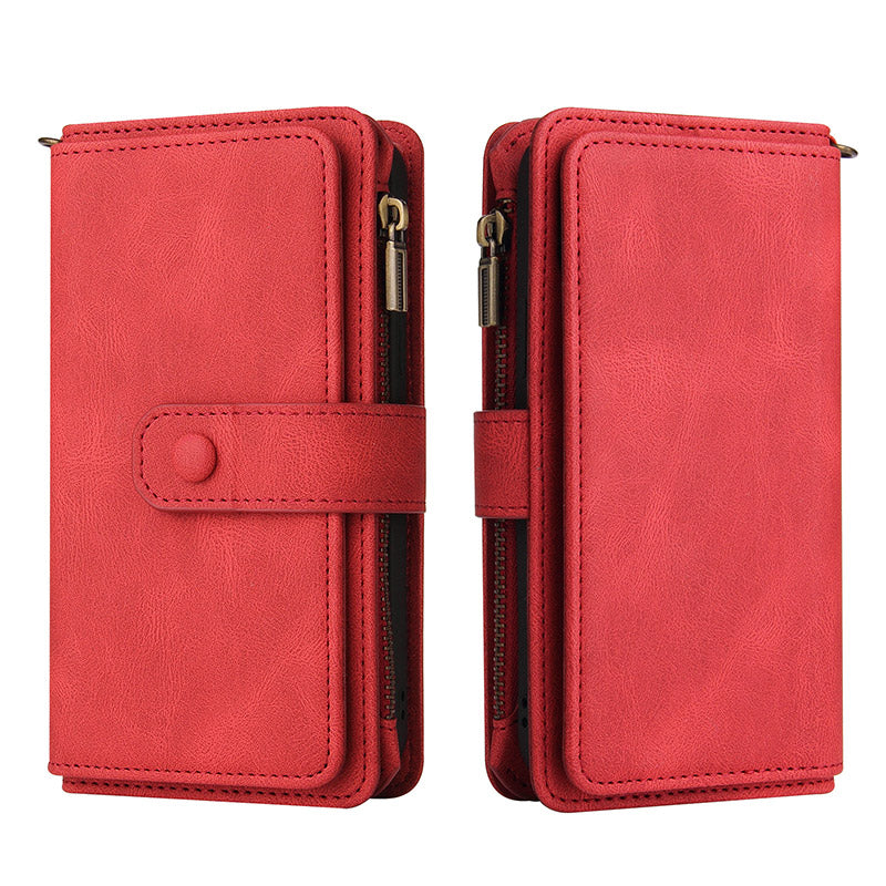 2-In-1 Wallet Case Cell Phone Case for Samsung Z Fold 3 4 Wristlet Zipper Card Holder