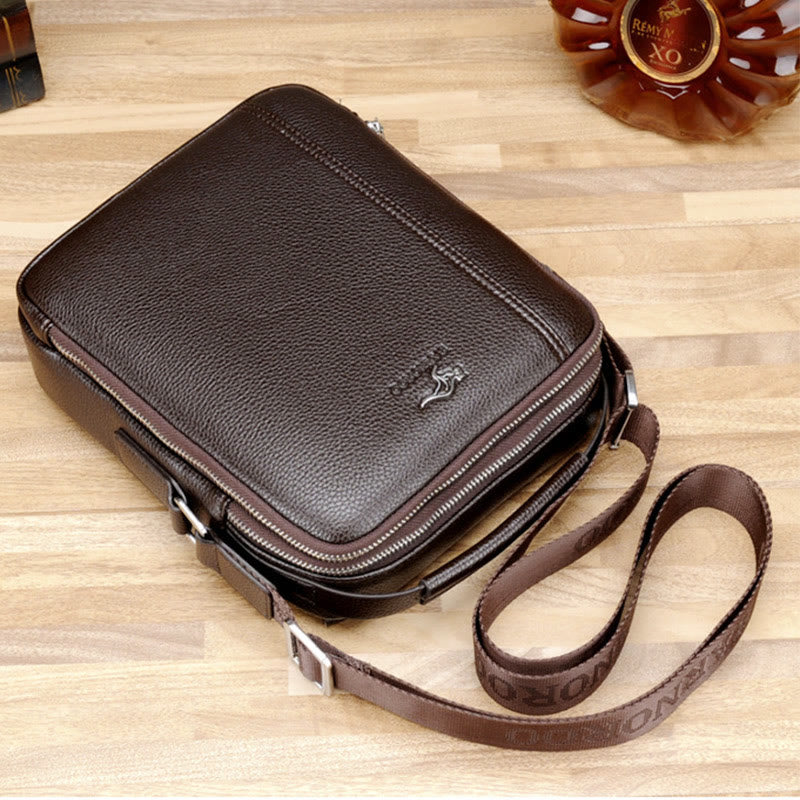 Messenger Bag for Men PU Leather Minimalist Business Crossbody Bag