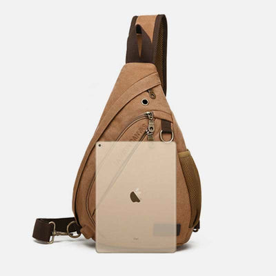 Canvas Chest Bag Men Minimalist Travel Large Sling Bag