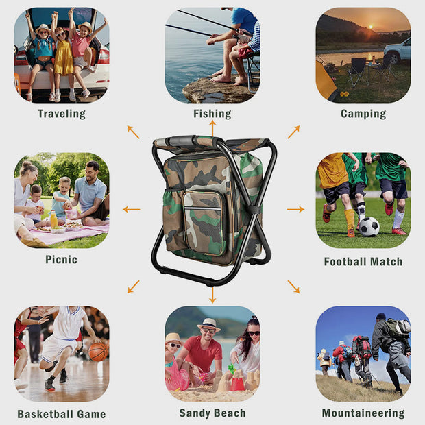 Cooler Bag For Outdoor Camping Multiple Function Foldable Beach Chair