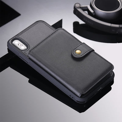 Multi-Slot Leather Wallet Case for iPhone Samsung