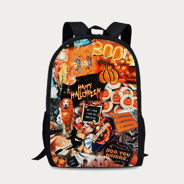 Backpack For Halloween Party Funny Pumpkin Daily Travel Schoolbag