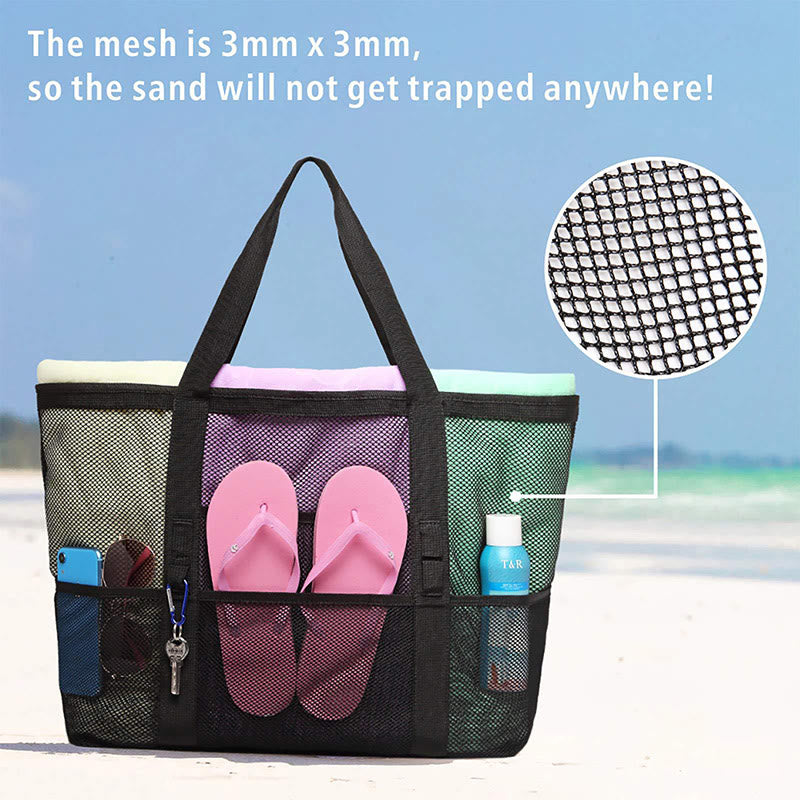 Beach Bag For Holiday Travel Large Capacity Portable Mesh Shoulder Bag