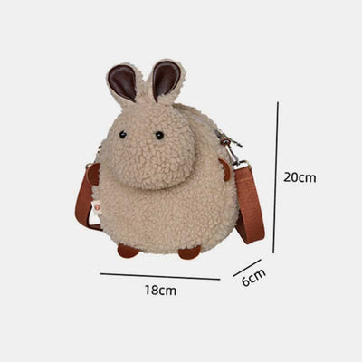 Cute Plush Bunny Crossbody Bag Fluffy Rabbit Shoulder Bag Handbags