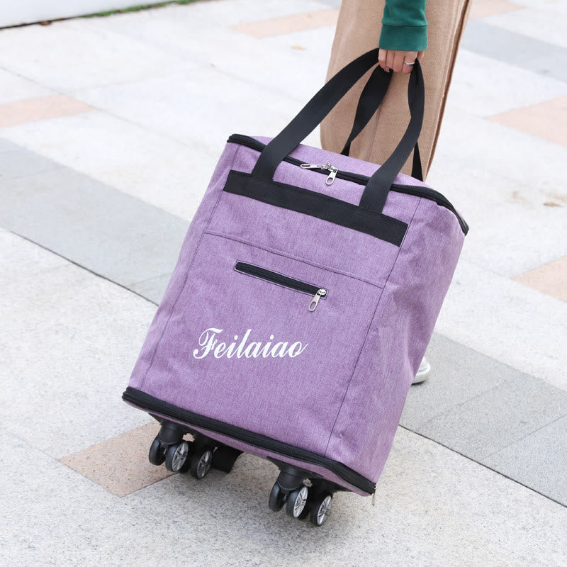 Short Trip Luggage Bag With Wheels Women Portable Convetible Backpack