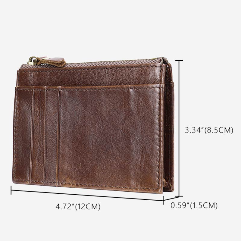 Retro Large Capacity Genuine Leather Business Card Holder