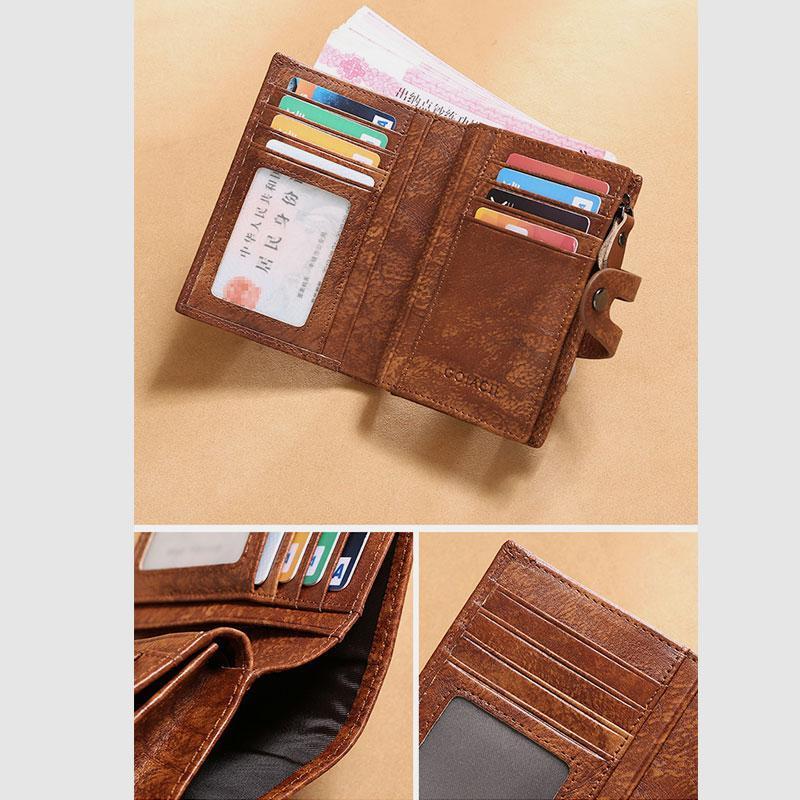 RFID Leather Retro Multifunctional Wallet