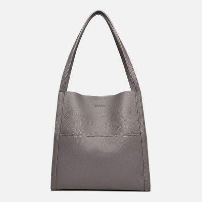 Women Minimalist Tote Classic Genuine Leather Large Underarm Bag