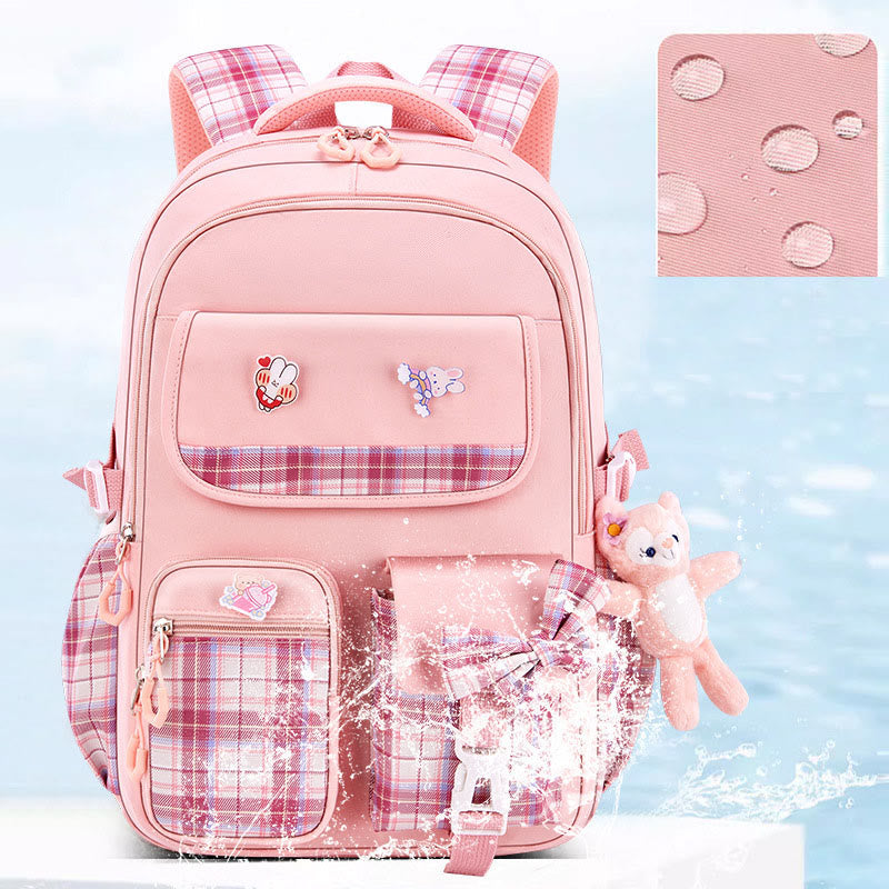 Backpack For Girls Cute Cartoon Pendant Lightweight Large Capacity Schoolbag