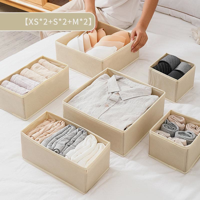 Storage Bag For Home Non-Woven Six-Piece Set Folding Clothes Organizer Box