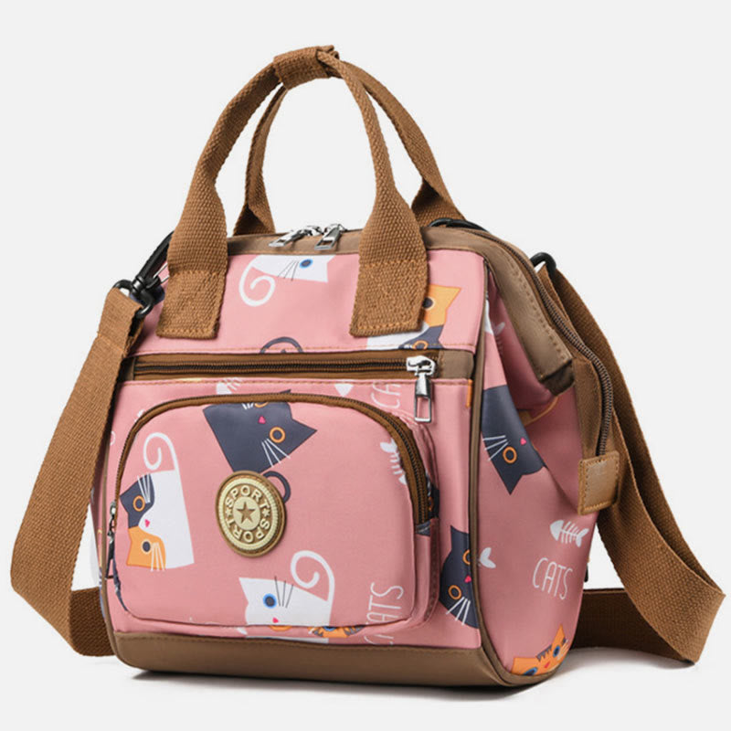 Cute Pattern Detachable Handbag Multifunctional Waterproof Oxford Mommy Bag