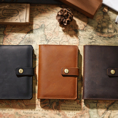 Genuine Leather Passport Holder Cover Wallet with Multi Card Slots