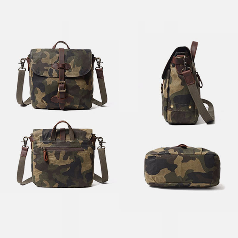 Camouflage Color Crossbody Bag Travel Canvas Messenger Purse For Men