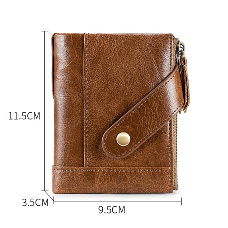 Large Capacity Leather Wallet RFID Blocking Bifold Multi Slot Card Holder