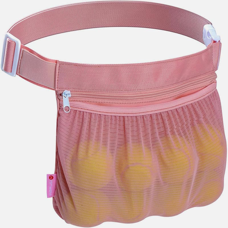 Tennis Ball Mesh Bag For Teens Adjustable Storage Belt Bag