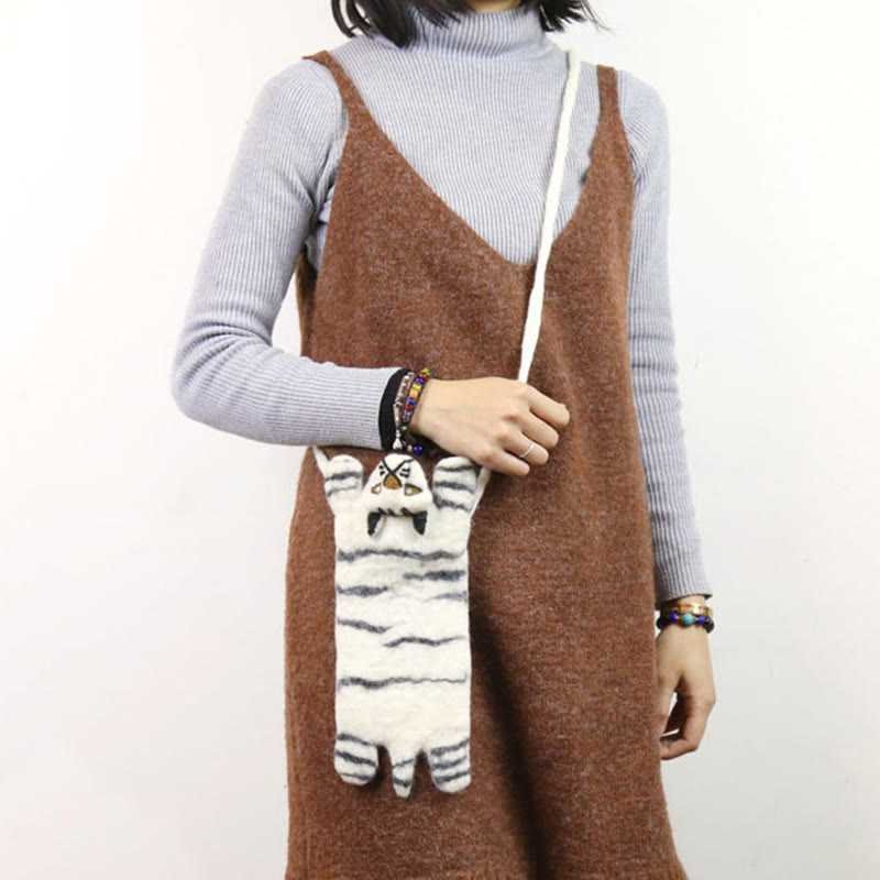 Wool Felt Phone Bag For Women Cute Animal Crossbody Bag