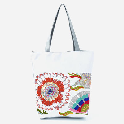 Tote Bag For Women Floral Print Large Capacity Shoulder Bag