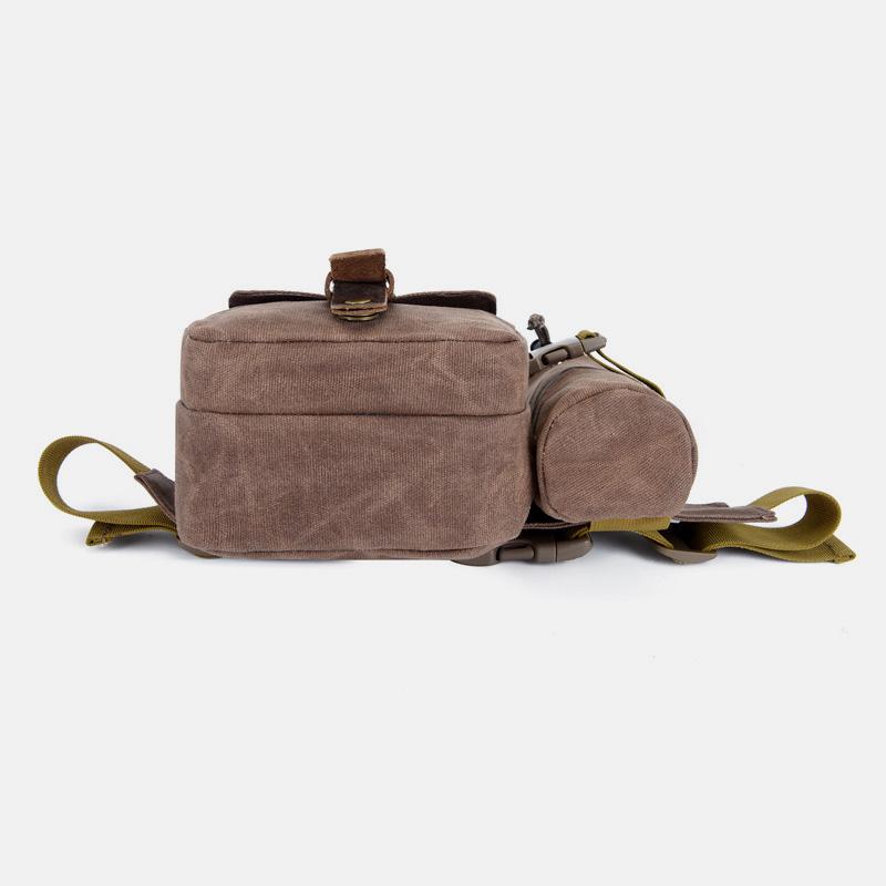 Canvas Belt Bag for Women Men Waist Bag Chest Bag with Bottle Pocket