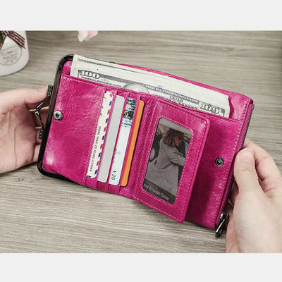 Women RFID Blocking Wallet Large Capacity Multi-Slot Leather Card Holder