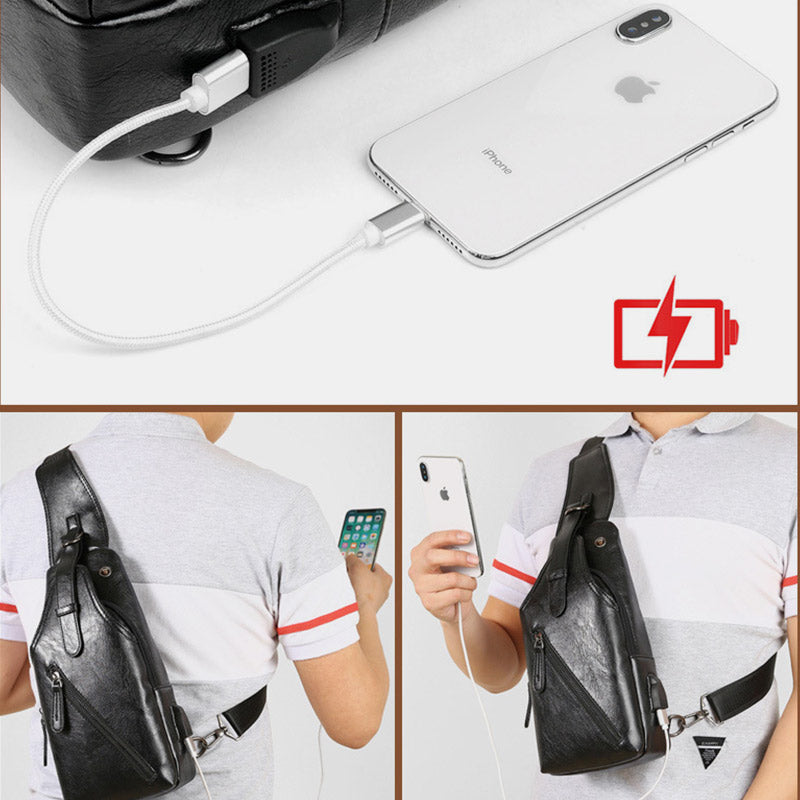 Anti-theft USB Charging Waterproof Sling Bag