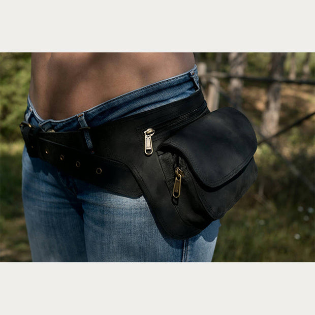 Waist Bag For Outdoor Retro Buckle Utility Belt Bag
