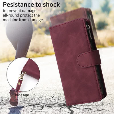 Shockproof Sansung Galaxy Z Fold 4 Fold 3 Case Wallet with Multiple Card Slot