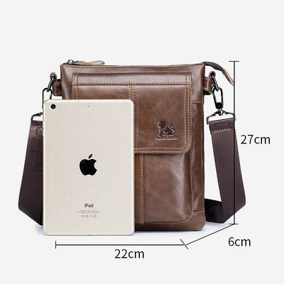 Large Capacity Genuine Leather Retro Shoulder Bag Crossbody Bag