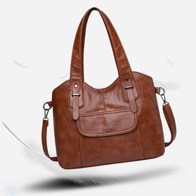 Lightweight Tote Detachable Strap Leather Underarm Bag For Women Commuter